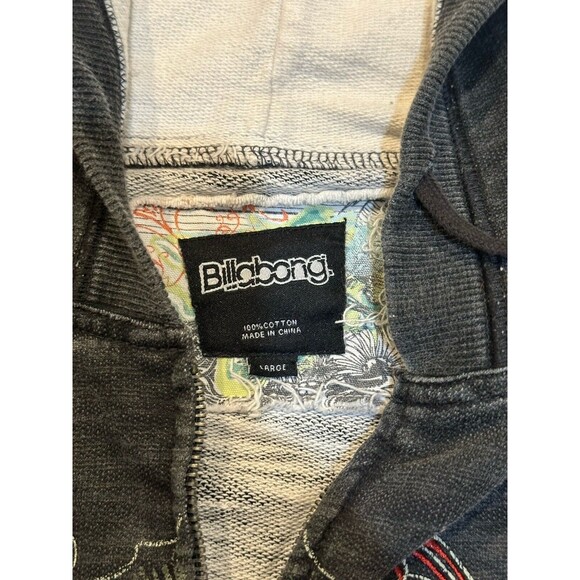 Vintage Billabong Zip Up Hoodie Grunge Skull Cybergoth y2k 2000s Emo Skater - Picture 4 of 7